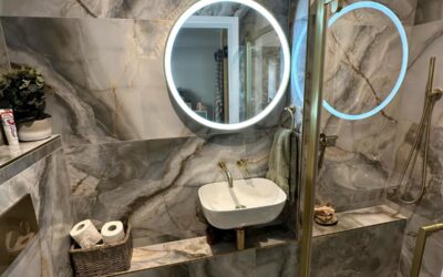 Luxury Blue Onyx Bathroom Renovation in Staplehurst: A Showcase of Elegance and Precision